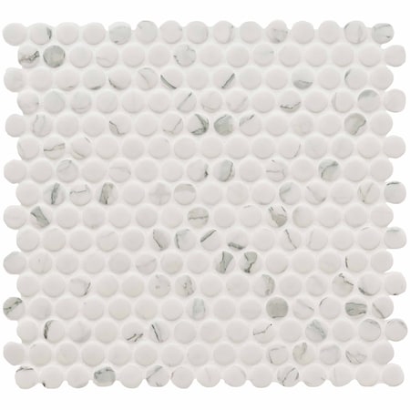 Msi Carrara Pennyround SAMPLE Matte Porcelain Mosaic Floor And Wall Tile ZOR-MD-0405-SAM